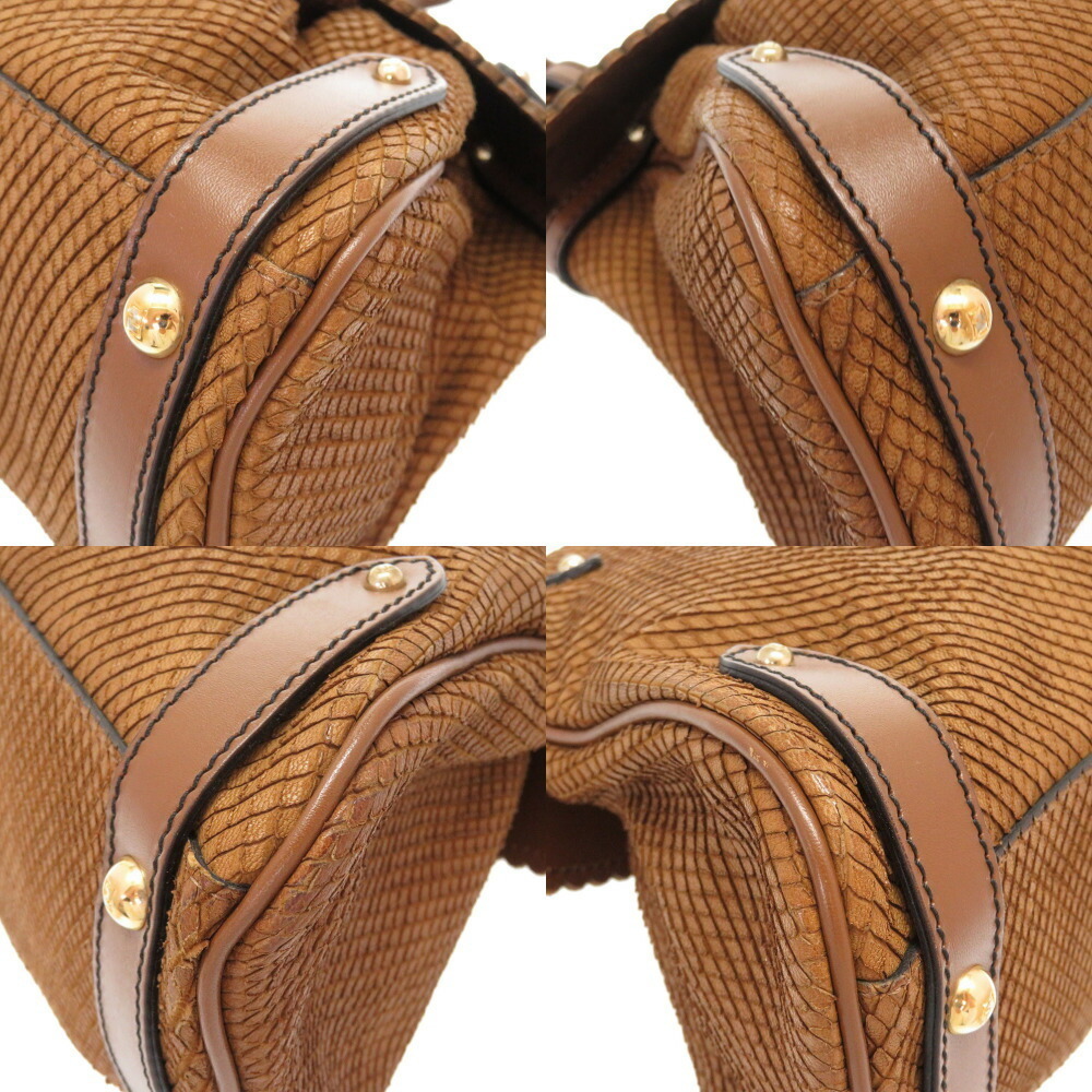 Fendi Bolsa Magic Handbag Python Leather Brown - image 7